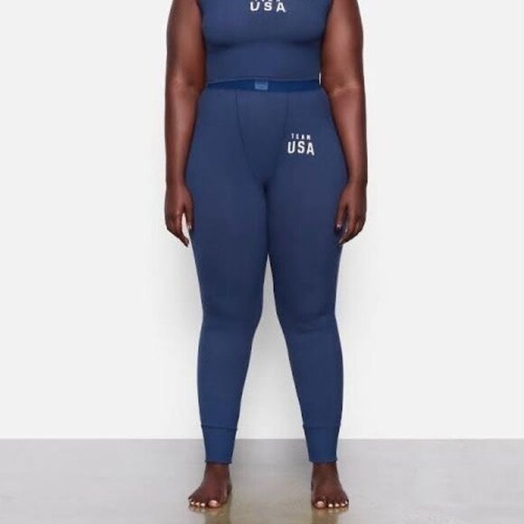 SKIMS Soft Lounge Rib Leggings Team USA Navy 2X - Picture 1 of 10